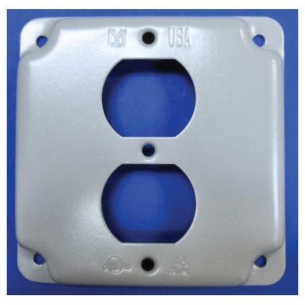 Mulberry Electrical Box Cover, 2 Gang, Square, Steel, Duplex Receptacle 11402